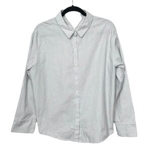 Viva Glam White Pinstripe Long Sleeve Button Up Shirt Approx Medium Large